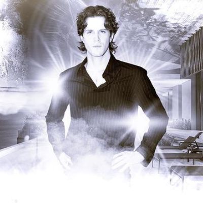 The photoshopped picture shows him surrounded with lights and smoke.